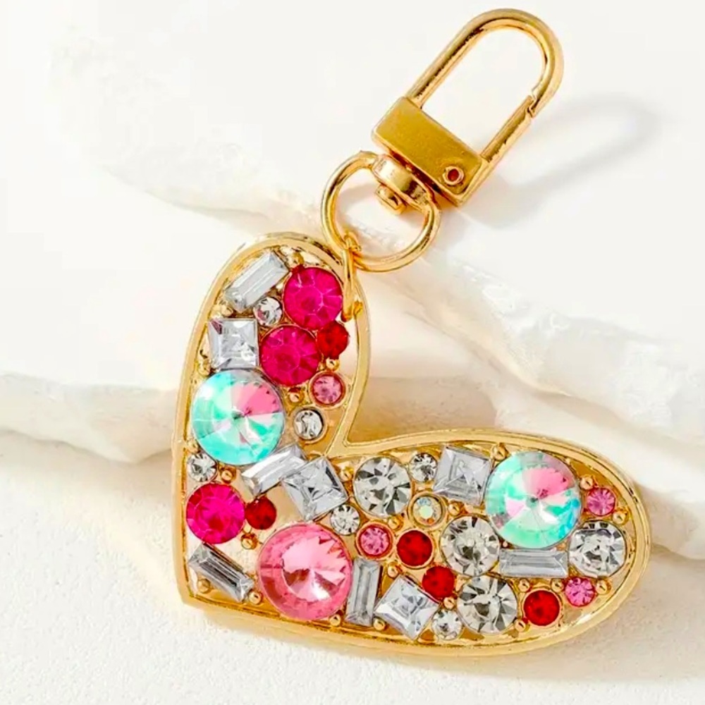 NWT Heart Bag Charm Sparkly or Zipper Pull